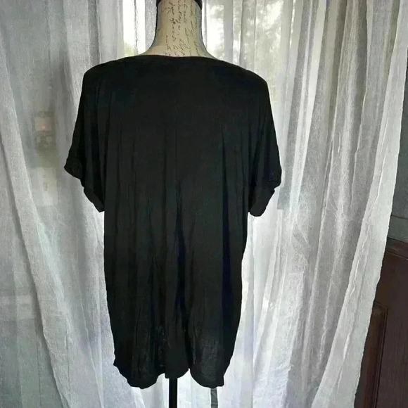 VOCAL PLUS SIZE Womens BLACK SHIRT BLOUSE TOP 3X Gold Silver BEADS Tunic - Picture 4 of 9